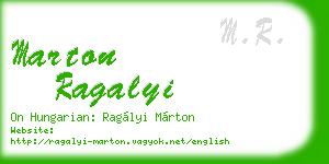 marton ragalyi business card